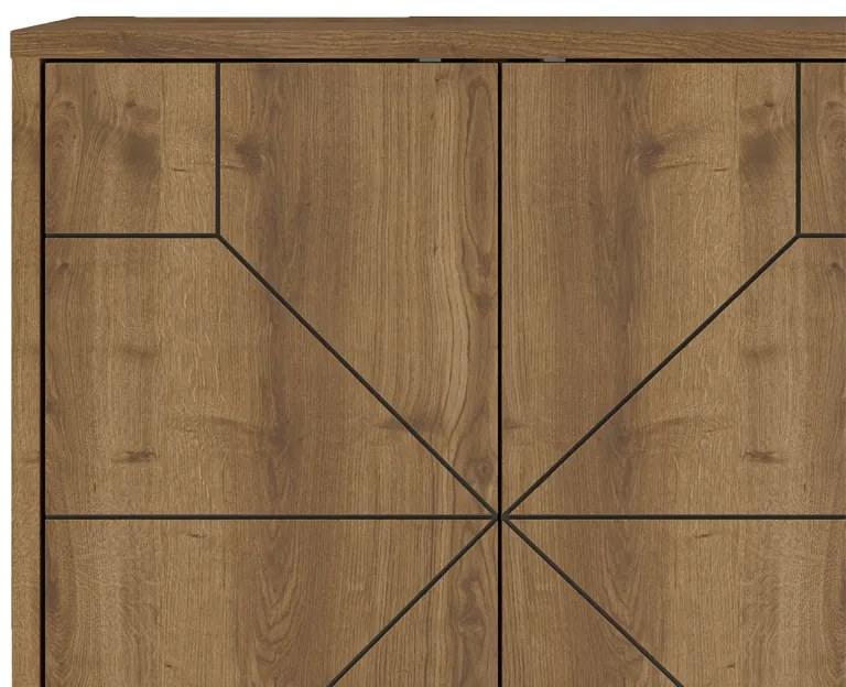 Μπουφές Dune pakoworld σε καρυδί απόχρωση 123x35x77.4εκ (1 τεμάχια)