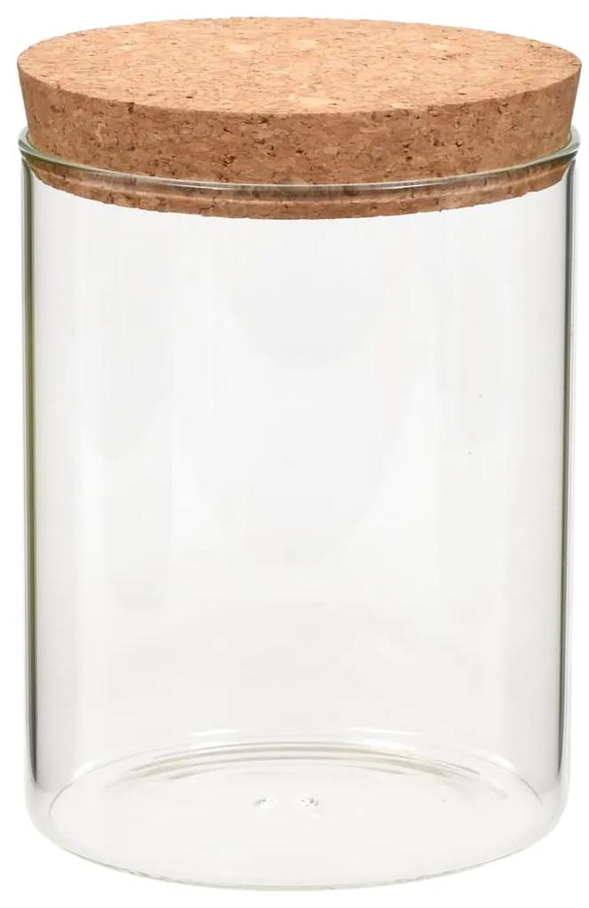 vidaXL Βάζα 6 τεμ. 650 ml Γυάλινα με Καπάκι από Φελλό