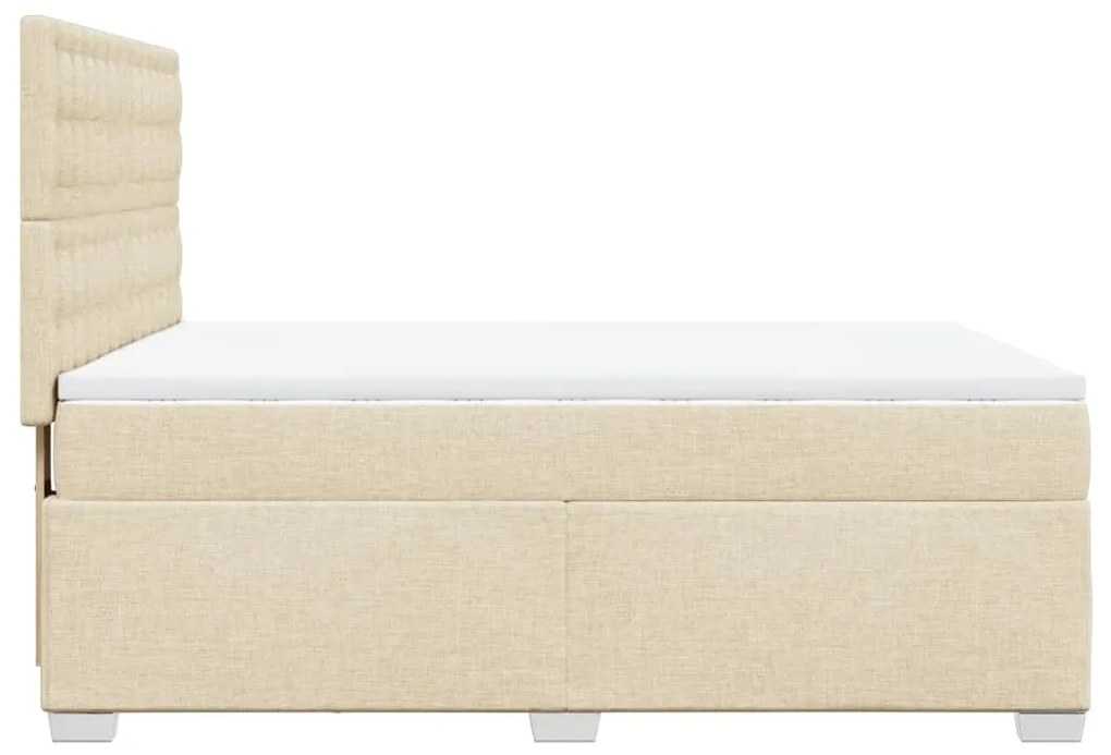 ΚΡΕΒΑΤΙ BOXSPRING ΜΕ ΣΤΡΩΜΑ ΚΡΕΜ 140X190 ΕΚ. ΥΦΑΣΜΑΤΙΝΟ 3290502