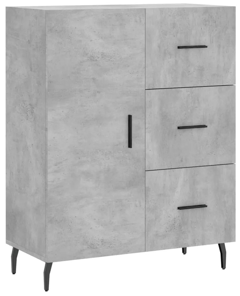 vidaXL Ντουλάπι Γκρι Σκυροδέματος 69,5x34x180 εκ. Επεξεργασμένο Ξύλο