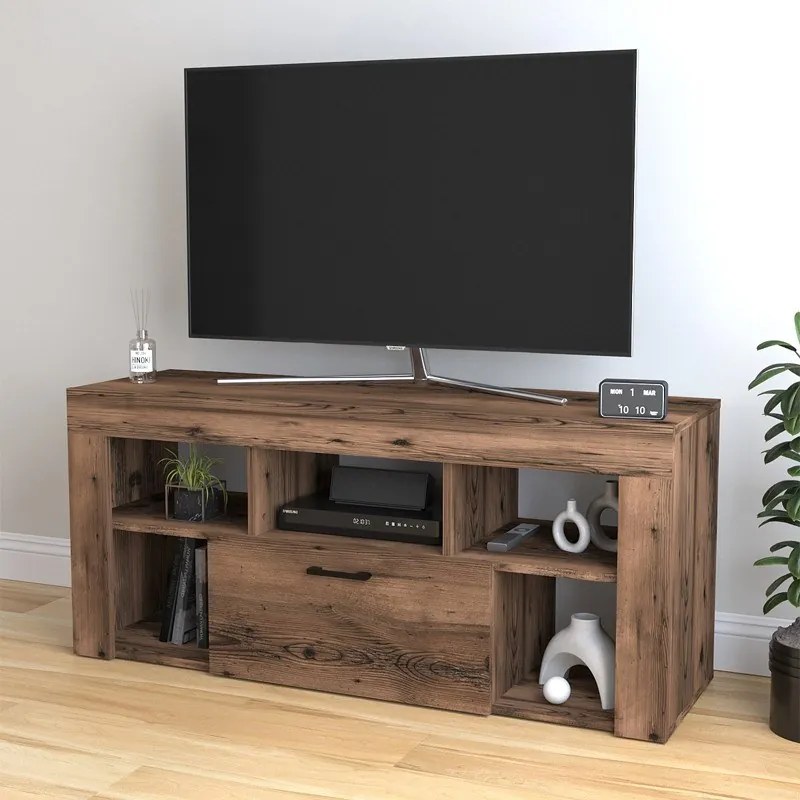 Megapap Έπιπλο Τηλεόρασης Midili Καπνιστή Καρυδιά 135x42x60,7εκ.