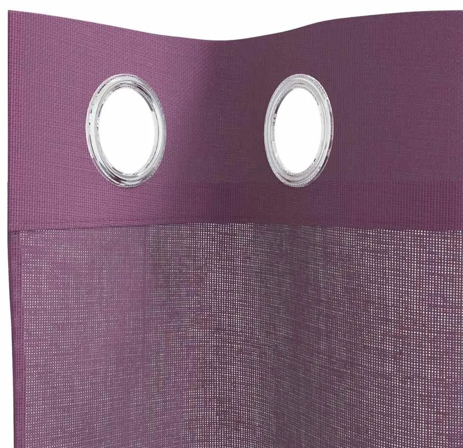 vidaXL Κουρτίνες Voile με ροδέλες 2 τεμάχια Μοβ 140x175 εκ.