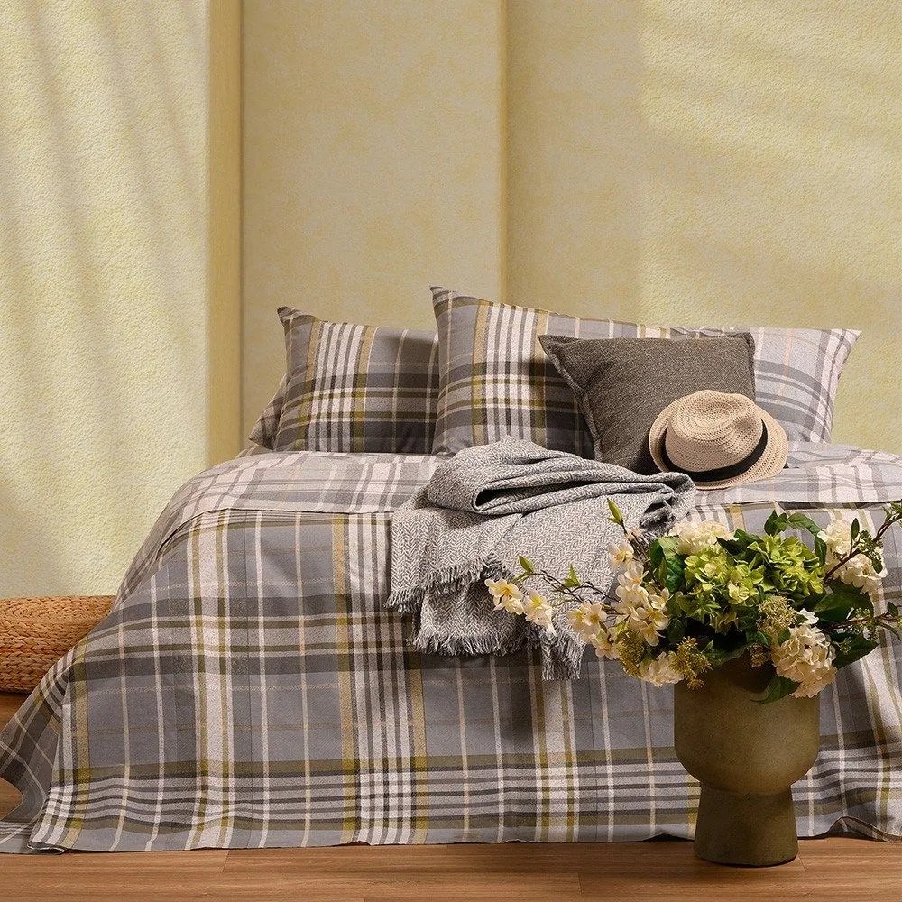 Σεντόνια Jonas (Σετ 4τμχ) Grey Melinen King Size 260x270cm 100% Cotton
