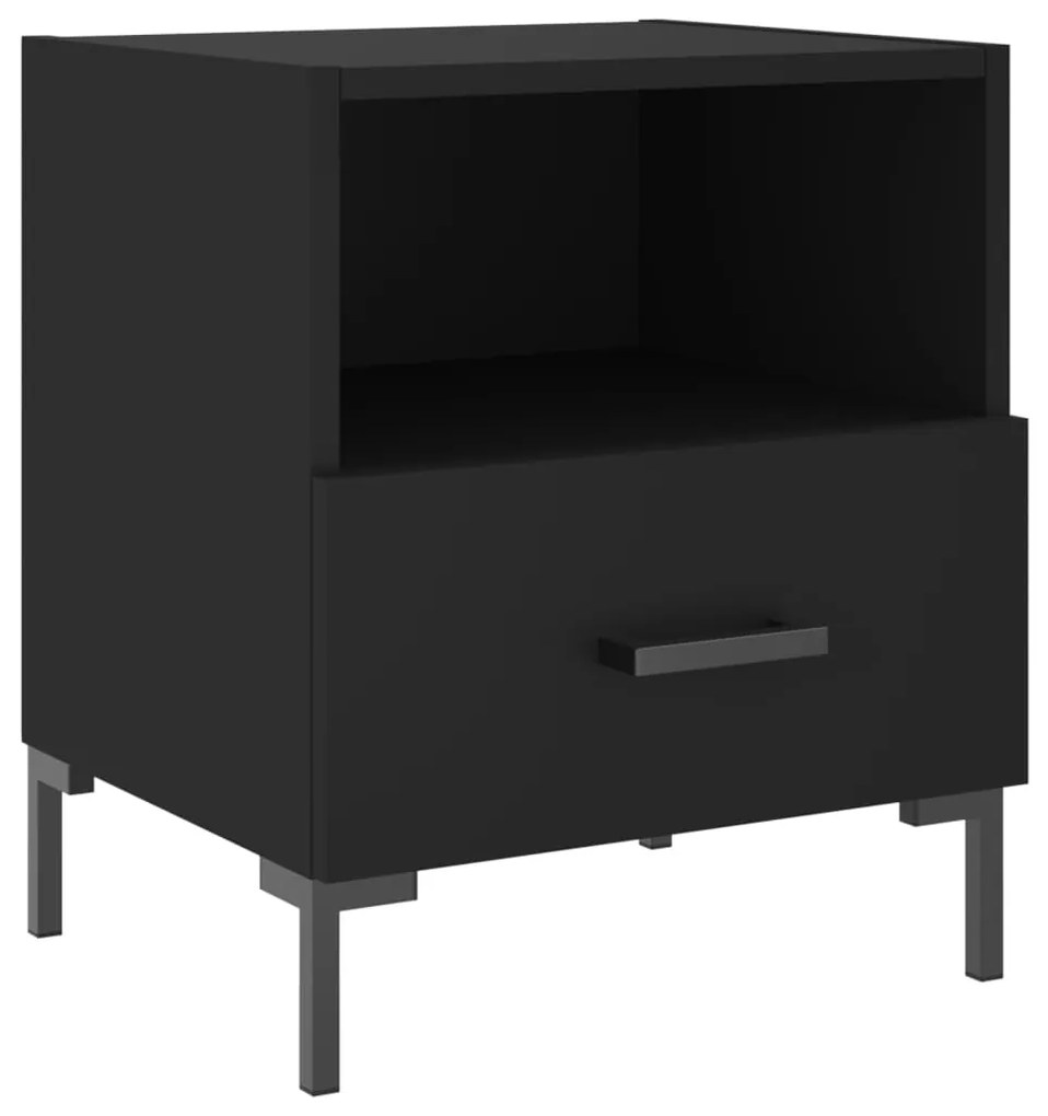 vidaXL Κομοδίνα 2 τεμ. Μαύρα 40 x 35 x 47,5 εκ. από Επεξεργασμένο Ξύλο