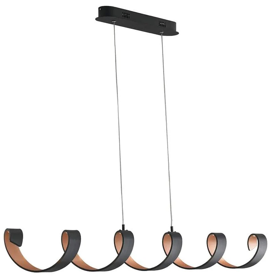 Φωτιστικό Οροφής - Ράγα Led-Helix-S6 NER 8031440362771 30W 2400Lmn 4000K Black-Gold Luce Ambiente Design Αλουμίνιο