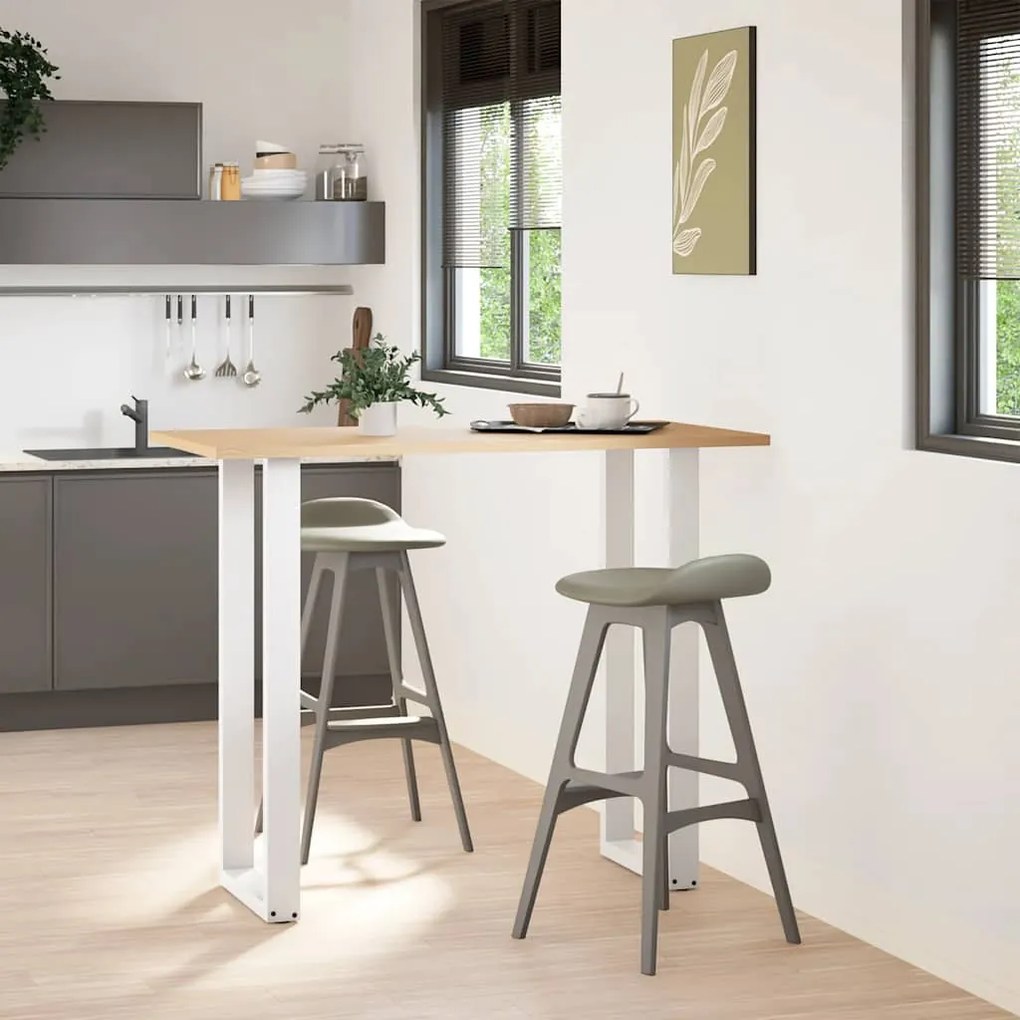 vidaXL Πόδια Τραπεζιού Μπαρ σε Σχήμα U 2 τεμ. Λευκά 50x (110-111) εκ. Ατσάλι