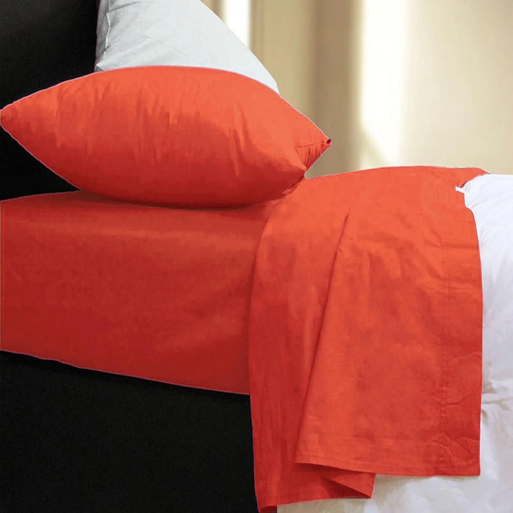 Σεντόνι Με Λάστιχο Basic Orange Nef-Nef Μονό 100x200cm Με Λάστιχο 100% Cotton