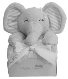 Makis Tselios Home Διακοσμητικό κουκλάκι με κουβέρτα 80x110cm Elephant Grey
