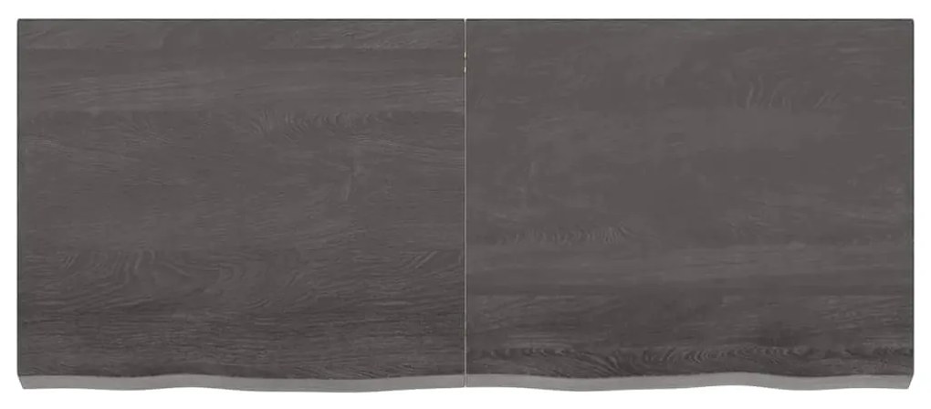 vidaXL Επιφάνεια Τραπεζιού Σκούρο Καφέ 120x50x(2-6)εκ Επεξ. Μασίφ Δρυς