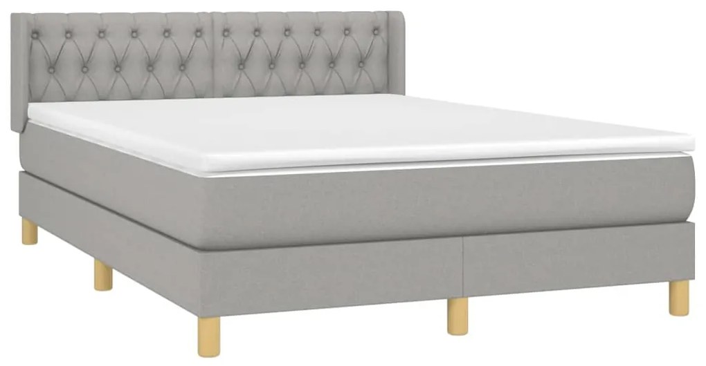 ΚΡΕΒΑΤΙ BOXSPRING ΜΕ ΣΤΡΩΜΑ ΑΝΟΙΧΤΟ ΓΚΡΙ 140X190 ΕΚ. ΥΦΑΣΜΑΤΙΝΟ 3130505