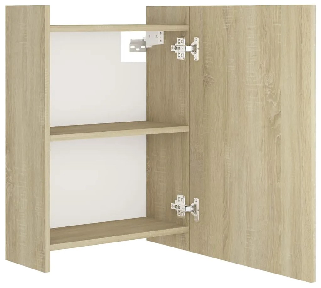 vidaXL Καθρέφτης Μπάνιου Sonoma Δρυς 62,5x20,5x64 εκ. από Επεξ. Ξύλο