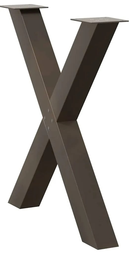 vidaXL Πόδια Τραπεζαρίας σε Σχήμα Χ, 2 τεμ. από Φυσικό Ατσάλι 80x(72-73) εκ. Ατσάλι