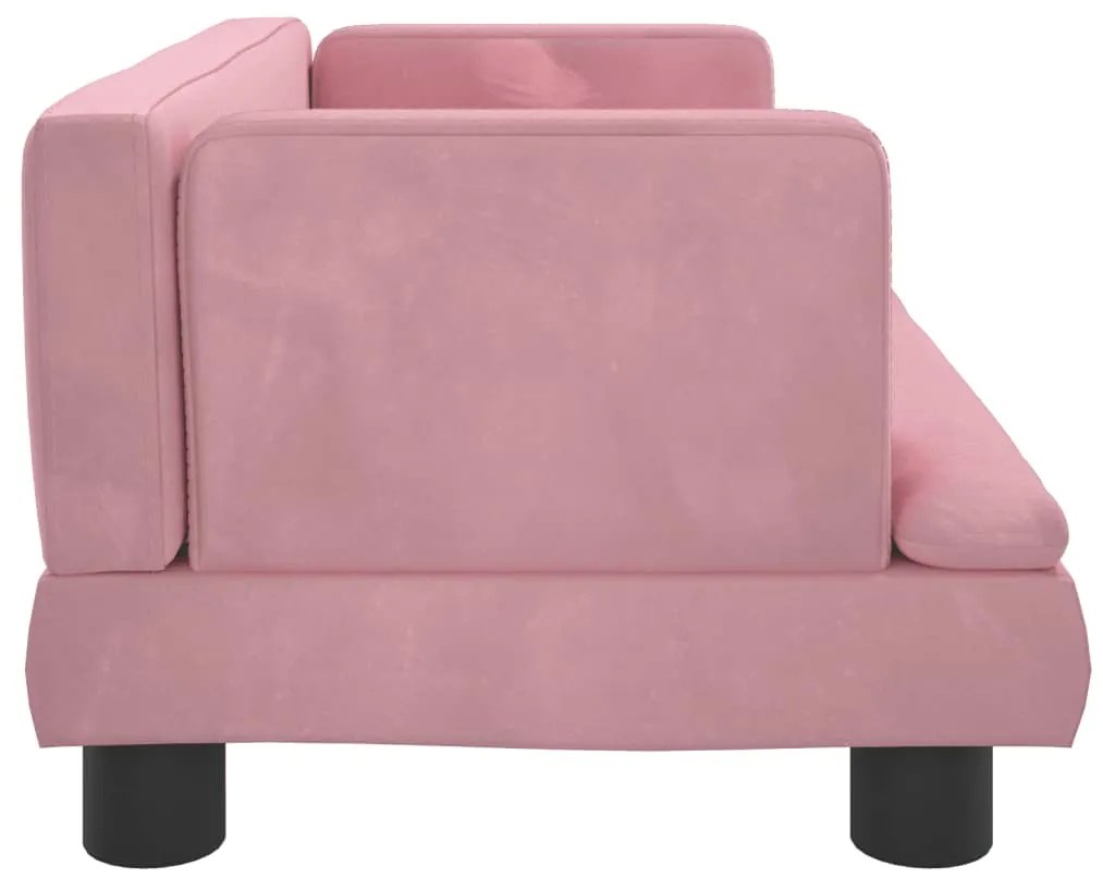 vidaXL Κρεβάτι Σκύλου Ροζ 60 x 40 x 30 εκ. Βελούδινο
