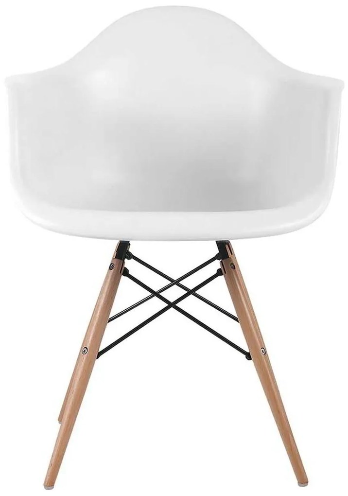 Πολυθρόνα Alea Wood PP Λευκό Συσκ.4τμχ 63x62x79cm