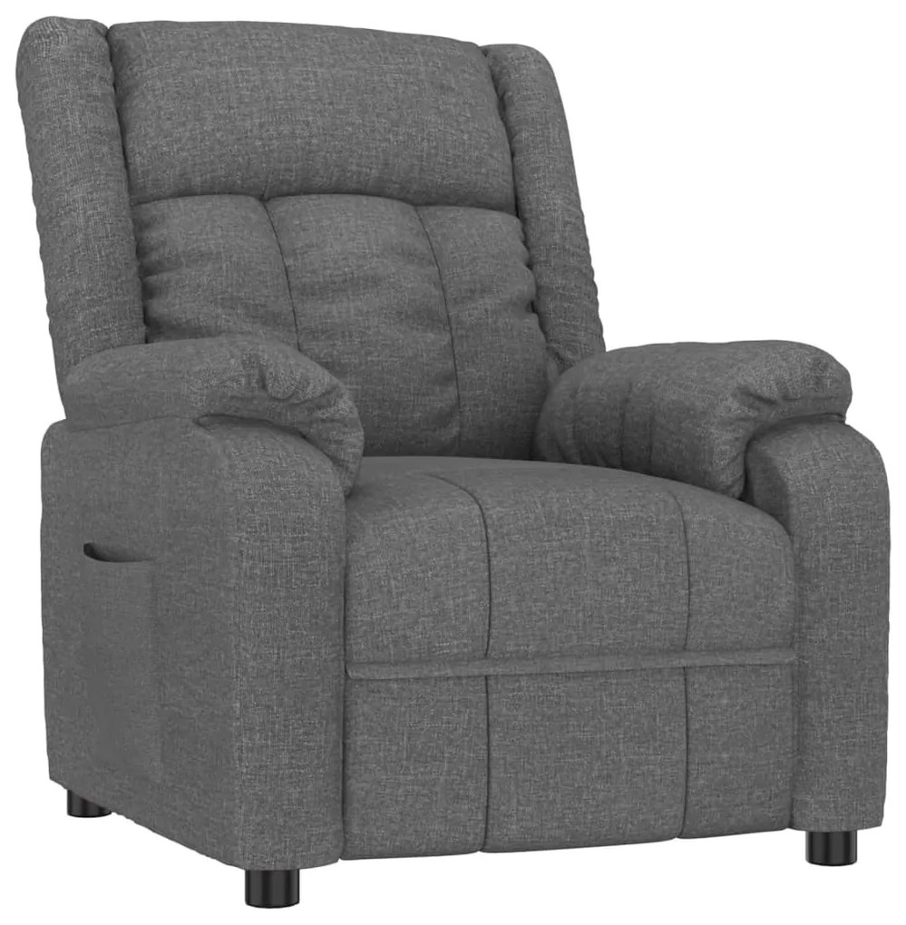 vidaXL Πολυθρόνα Ανακλινόμενη Σκούρο Γκρι Υφασμάτινη
