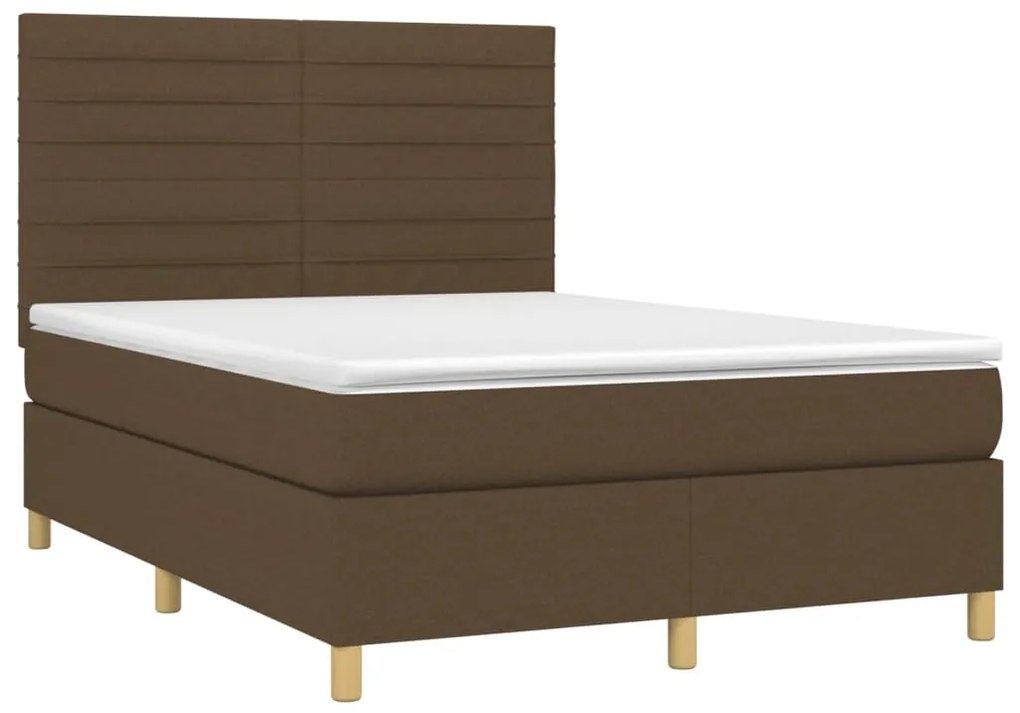 ΚΡΕΒΑΤΙ BOXSPRING ΜΕ ΣΤΡΩΜΑ ΣΚΟΥΡΟ ΚΑΦΕ 140X190 ΕΚ. ΥΦΑΣΜΑΤΙΝΟ 3142412