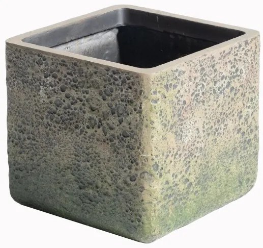 Γλάστρα Πήλινη Τετράγωνη Βρύα 44x44x38 εκ. D-2840-8 Supergreens-D-2840-8-Γκρι D-2840-8