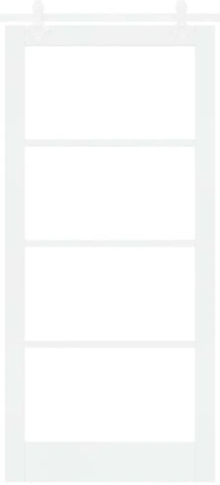 vidaXL Συρόμενη Πόρτα Χειροκίνητος Λευκό 93 x 202 cm Ξύλο και μέταλλο