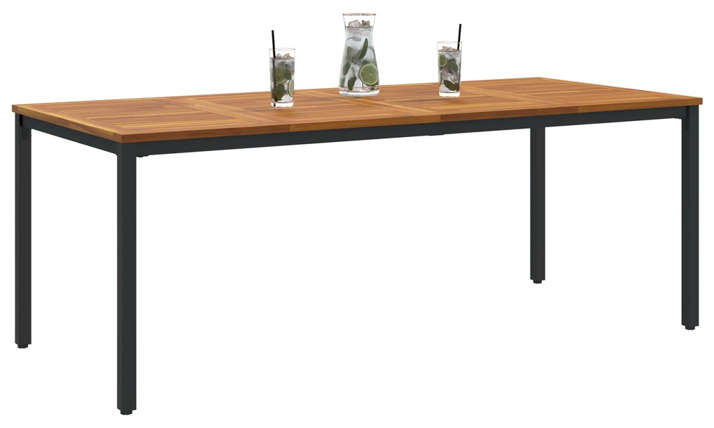 vidaXL Υπαίθρια Τραπέζια Φυσικό και μαύρο 200 x 90 x 75 cm