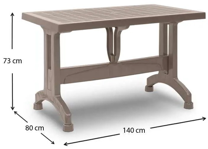 Τραπέζι πολυπροπυλενίου Callan Megapap χρώμα cappuccino 140x80x73εκ.