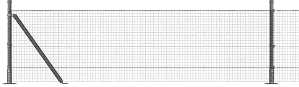 vidaXL Φράχτης με Στήλες. Γκρι 0.6 x 50 μ. Ατσάλι