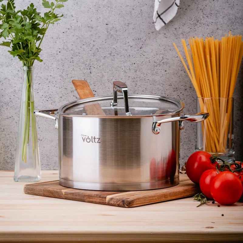 Κατσαρόλα Oliver Voltz OV51210P22 Berlin Premium Collection, 22 cm, 4,7 l, Ανοξείδωτο 18/10, Επαγωγή, Inox