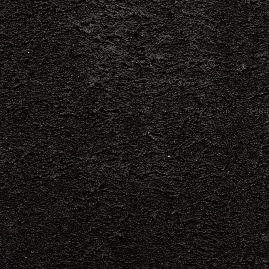Χαλί HUARTE με Κοντό Πέλος Μαλακό/ Πλενόμενο Μαύρο 160x160 εκ. - Μαύρο