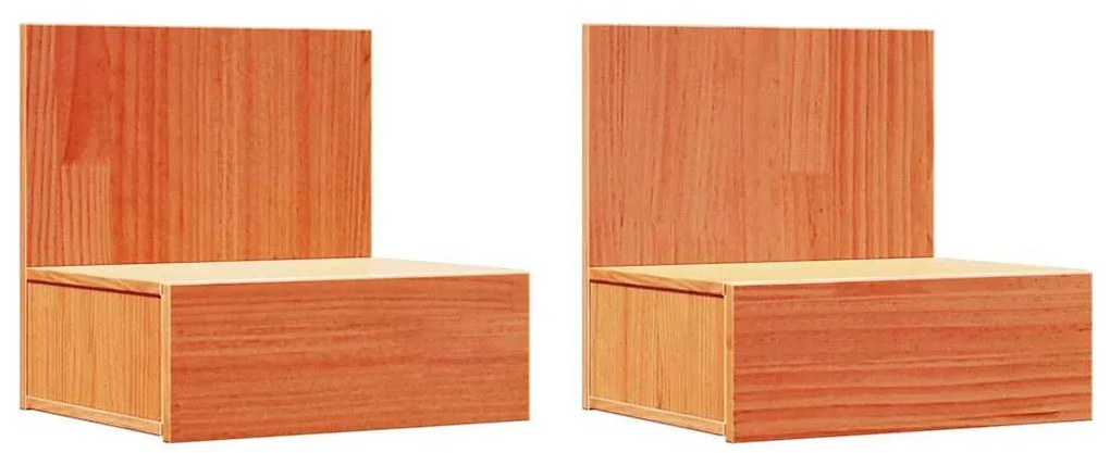 vidaXL Κομοδίνο 2 pcs Καφέ κεριού 42 x 32.5 x 40 εκ Μασίφ ξύλο πεύκου