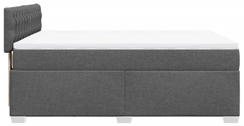 Κρεβάτι Boxspring με Στρώμα Σκούρο Γκρι 160x200 εκ Υφασμάτινο - Γκρι