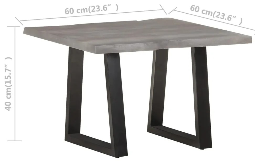 vidaXL Τραπεζάκι Σαλονιού Live Edge 60x60x40 εκ. Μασίφ Ξύλο Ακακίας