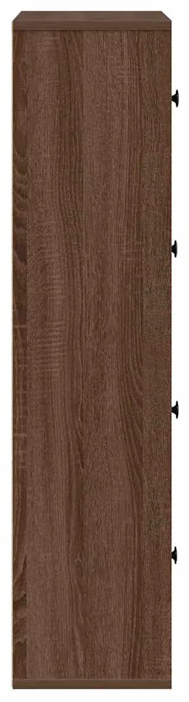 Βιβλιοθήκη Καφέ Δρυς 60x24x101,5 εκ. από Επεξεργασμένο Ξύλο - Καφέ