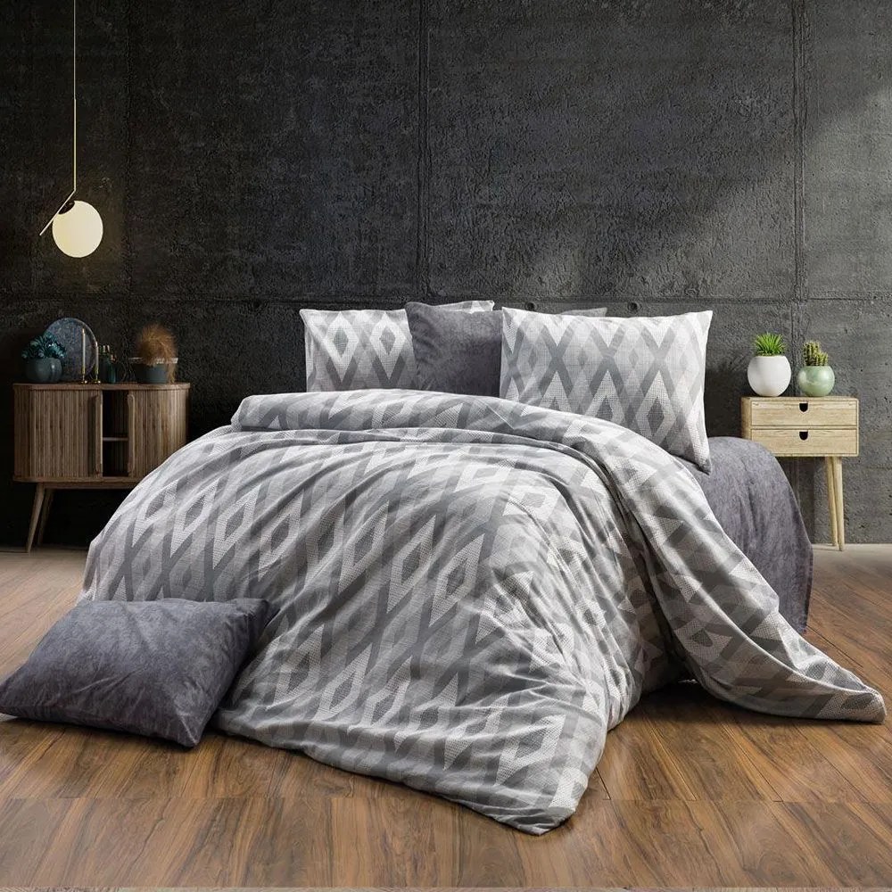 Παπλωματοθήκη Ευδοξία 480 Grey DimCol Single 160x240cm Βαμβάκι-Πολυέστερ