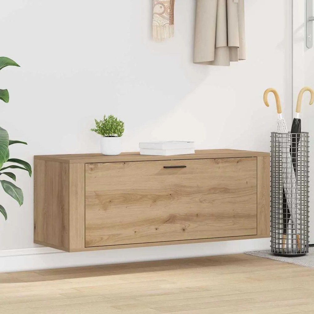 vidaXL Ντουλάπα Παπουτσιών με ράφι artisan δρυς 100 x 35 x 38 εκ.