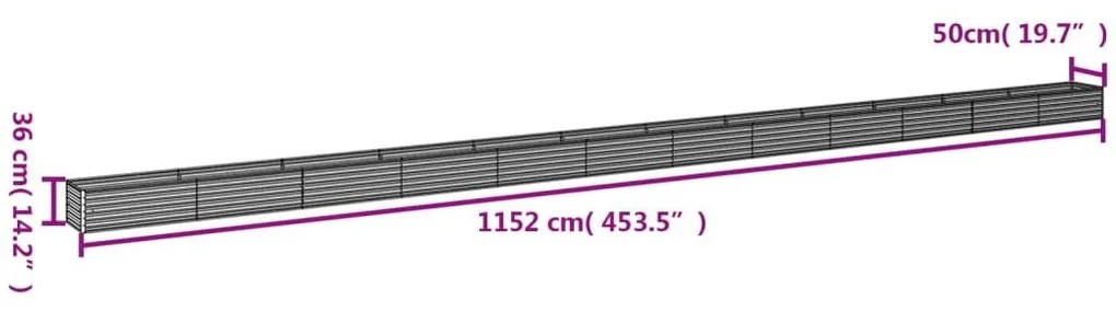 Ζαρντινιέρα 1152 x 50 x 36 εκ. από Ατσάλι Σκληρυθέν στον Αέρα - Καφέ