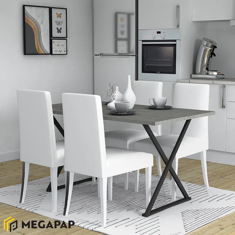 ΤΡΑΠΕΖΙ BETTE MEGAPAP ΧΡΩΜΑ ΓΚΡΙ ΣΚΥΡΟΔΕΜΑΤΟΣ 140X80X76ΕΚ.