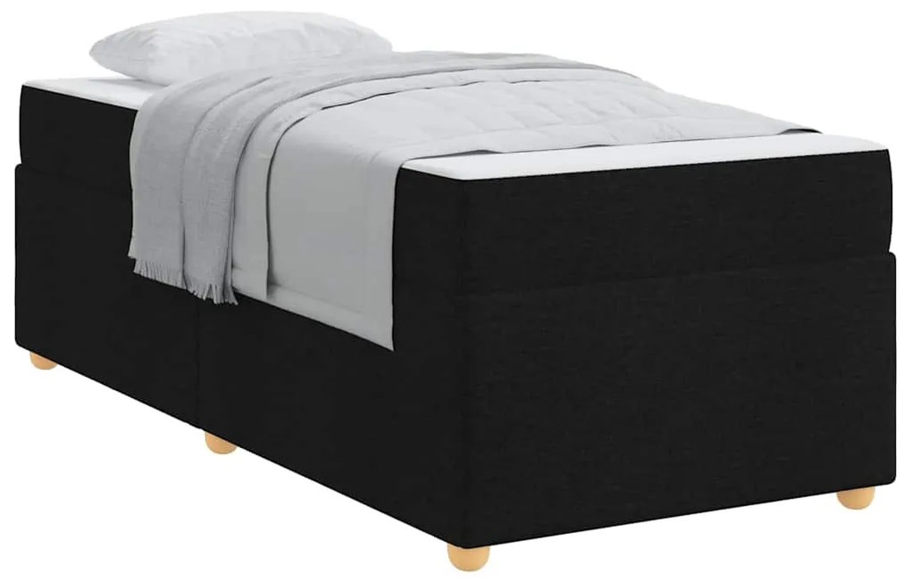vidaXL Σκελετός κρεβατιού με στρώμα Μαύρο 100 x 200 cm ύφασμα
