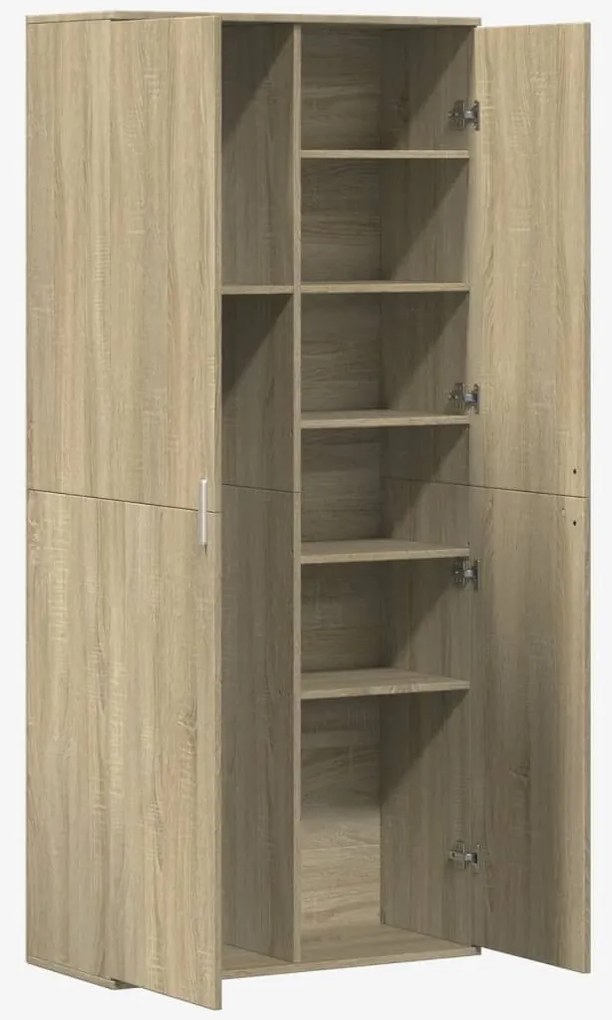 vidaXL Ντουλάπι Sonoma Δρυς 80x35x180 εκ. από Επεξεργασμένο Ξύλο