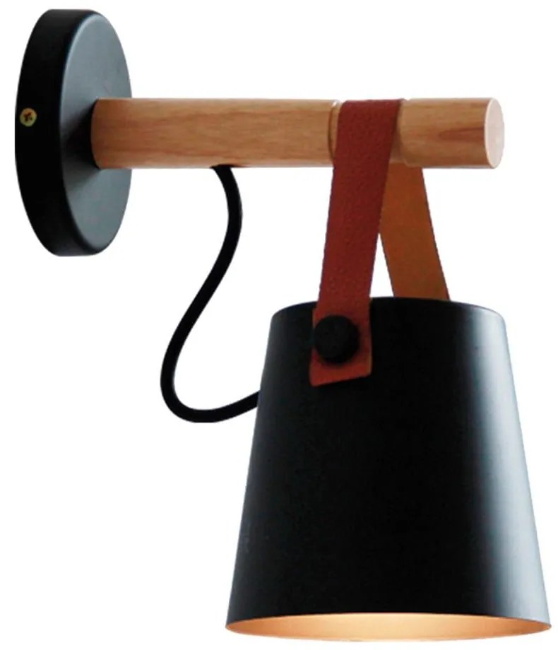 Φωτιστικό Τοίχου-Απλίκα Vetra 4231601 Black Viokef Metal,Wood