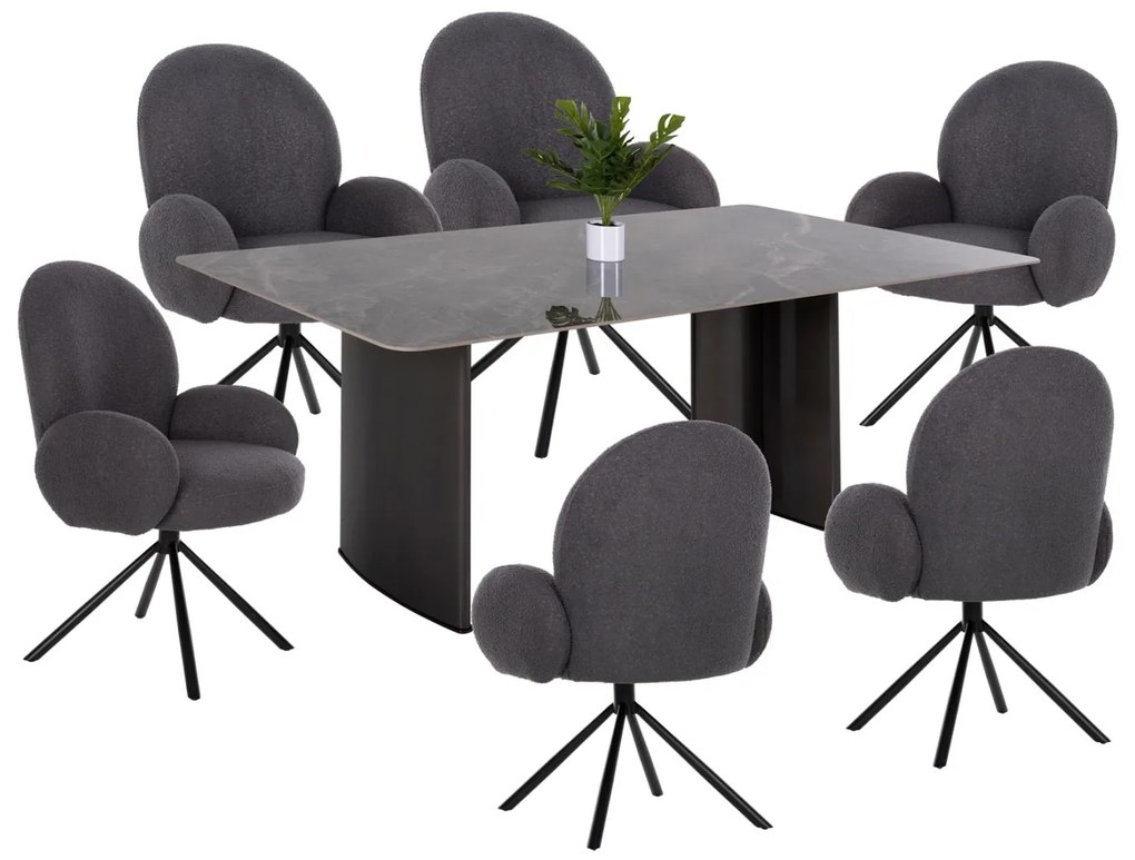 ΣΕΤ ΤΡΑΠΕΖΑΡΙΑ ΕΣΩΤΕΡΙΚΟΥ ΧΩΡΟΥ 7ΤΜΧ  ΤΡΑΠΕΖΙ HEFF &amp; 6 ΠΟΛΥΘΡΟΝΕΣ WINON