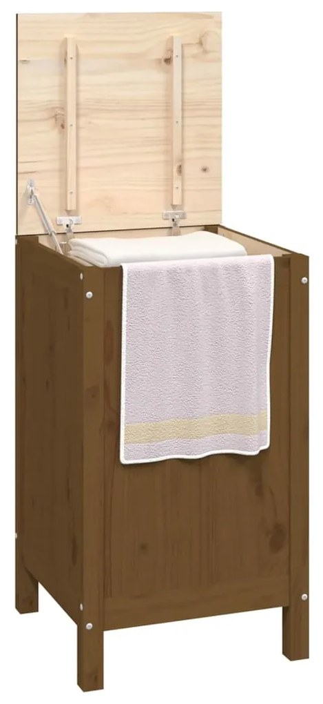 vidaXL Καλάθι Ρούχων Καφέ μελί 44x44x76 εκ από Μασίφ Ξύλο Πεύκου