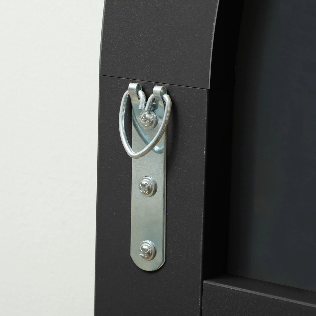 HOMCOM Καθρέφτης πλήρους μήκους, χωρίς πλαίσιο, αυτόνομος/τοίχου, μεταλλική βάση, 50x150 cm, Μαύρο