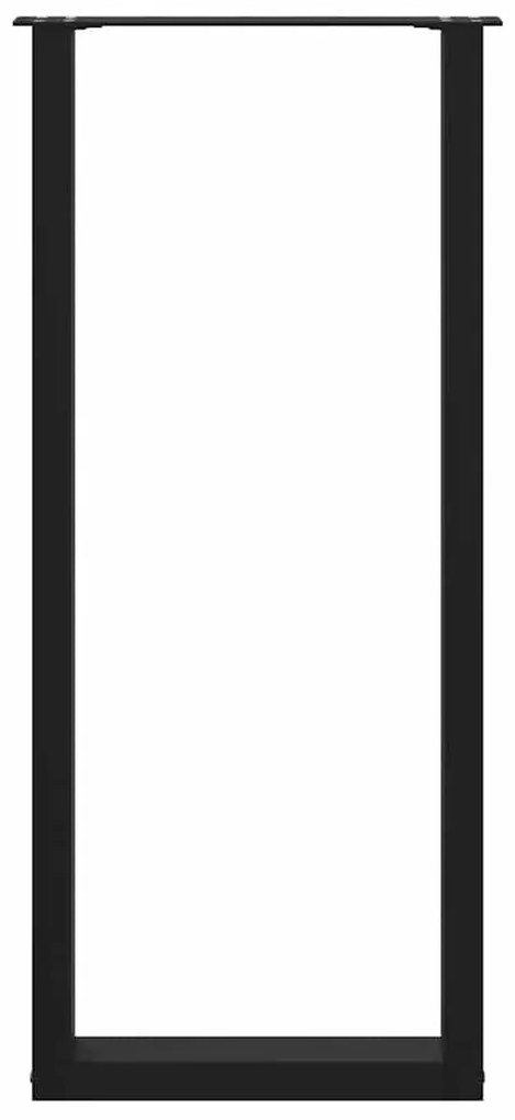 vidaXL Πόδια Τραπεζιού Μπαρ σε Σχήμα U 2 τεμ. Μαύρο 50x(110-111) εκ. Ατσάλι