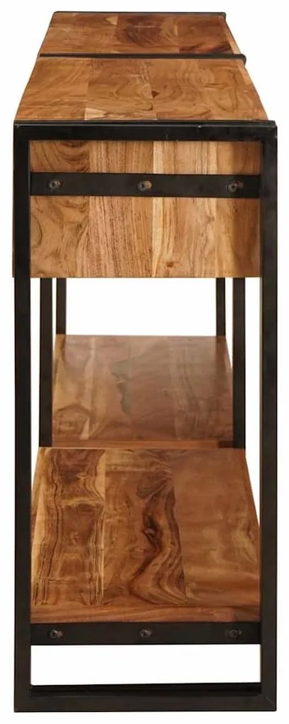 vidaXL Τραπέζια Κονσόλες με συρτάρι Άλλο 2 pcs Καφέ Μασίφ ξύλο ακακίας