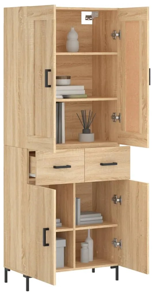 vidaXL Ντουλάπι Sonoma δρυς 69,5 x 34 x 180 εκ. από Επεξεργασμένο Ξύλο