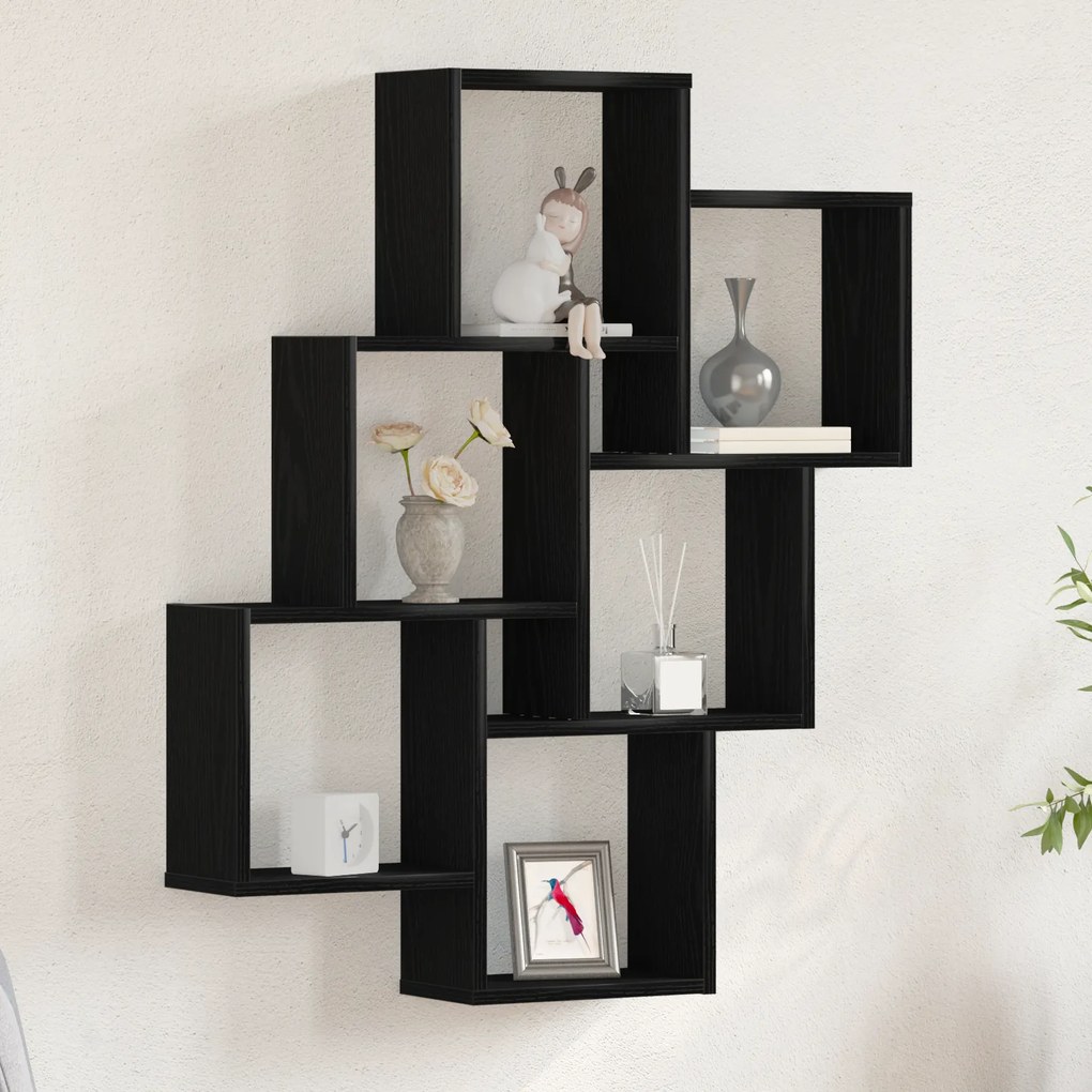 vidaXL Ντουλάπι Τοίχου Μαύρη Δρυς 78x15x92 εκ. Φτιαγμένο από Ξύλο