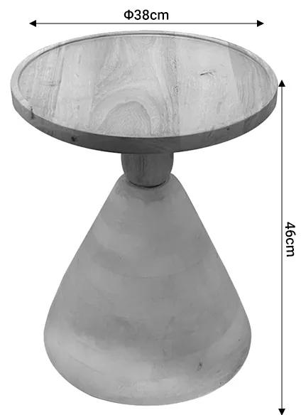 Βοηθητικό τραπέζι Spello Inart φυσικό μασίφ mango ξύλο Φ38x46εκ
