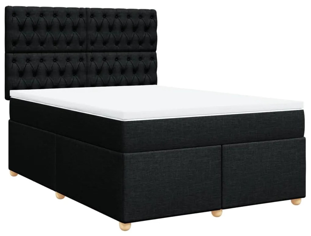 ΚΡΕΒΑΤΙ BOXSPRING ΜΕ ΣΤΡΩΜΑ ΜΑΥΡΟ 140X190 ΕΚ. ΥΦΑΣΜΑΤΙΝΟ 3293584