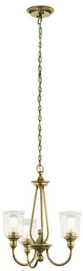 Πολυέλαιος Κρεμαστό Φωτιστικό 3xE27 Waverly Elstead Lighting-KL-WAVERLY3-NBR-Ορείχαλκος KL-WAVERLY3-NBR