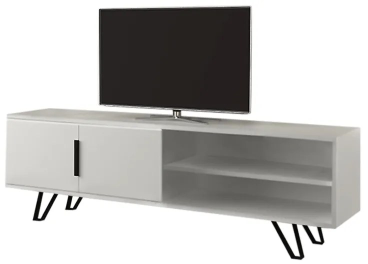 Έπιπλο τηλεόρασης Foot Megapap από μελαμίνη χρώμα λευκό 160x35x49εκ. - Μελαμίνη - GP028-0033,3