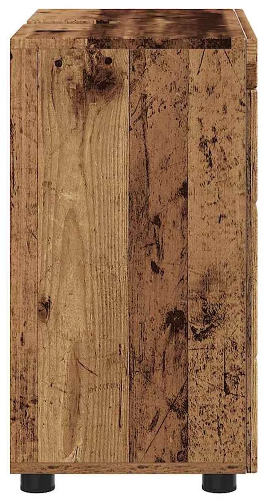 vidaXL Ντουλάπα νιπτήρα μπάνιου TULUM Παλαιό ξύλο 60 x 34 x 63 εκ